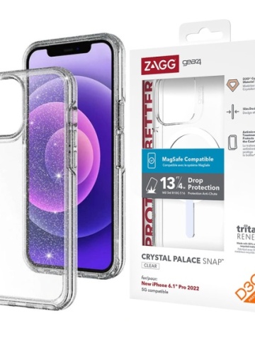 Husa Gear4 - iPhone 15 Pro, ShockProof, Transparent Glitter - Img 1