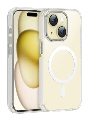 Husa Hoco AS6 - iPhone 15 Plus, MagSafe, GripEdge, Gri-Transparent - Img 1