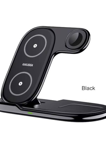 Incarcator Wireless, 15W, Qi Charging, Fast Charging, tip Stand, Negru - Img 1
