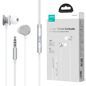 Joyroom JR-EW03 - Casti cu Fir, In Ear, 3.5mm, 1.2m, Mic & Volume Key, HiFi, Argintiu - Img 1