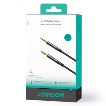 Joyroom SY-A08 - Cablu Audio, Jack 3.5mm (M) - la Jack 3.5mm (M) - 1.2m, Negru - Img 1