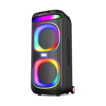Kaku KK-8212 - Boxa Portabila, Wireless BT 5.2, 2x60W, 4500mAh, LED Display, Subwoofer, Ambient Light, Negru - Img 6