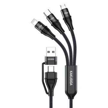 Kaku KSC-989 - Cablu Date si Incarcare, USB / Type-C la Lightning / MicroUSB / Type-C, PD100W, QC3.0, 1.2m, - Img 4