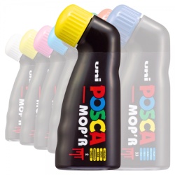 M1423 - Marker UNI Posca mop'r pcm22, Varf rotund buretat, 3.0-19.0mm, Galben - Img 3