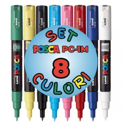 M1478 - Set marker UNI Posca 8 culori, pc-1m, varf rotund, 0.7mm, - Img 3