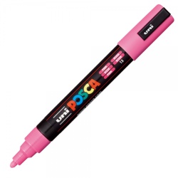 M316 - Marker UNI Posca PC-5M, varf rotund, 1.8-2.5mm, roz - Img 1