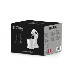 Mixer cu bol 150W, Floria ZLN7577, 2L, 7 viteze, alb - Img 3