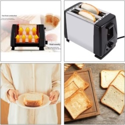 Raf R262 – Prajitor de paine 750W, 6 trepte prajire, 2 sloturi, tava detasabila, negru-argintiu - Img 2