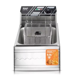 Raf R5220 – Friteuza electrica comerciala 5L, un rezervor, cos auto-strecurabil, inox, gri - Img 3