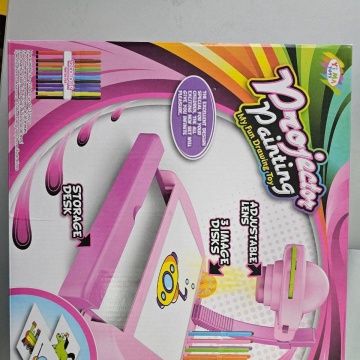 Set de Desen, Proiector + Masa de Lucru si 12 markere, 31x28x27cm Roz - Img 5