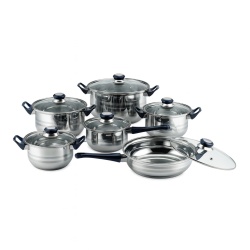 Set oale inox 12 piese FLORIA, grosime 0.4mm, fund triplu stratificat, ZLN4038, inox - Img 1