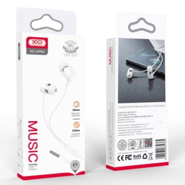XO EP64 - Casti cu Fir, In Ear, 3.5mm, 1.2m, Mic & Volume Key, HiFi, Alb - Img 2