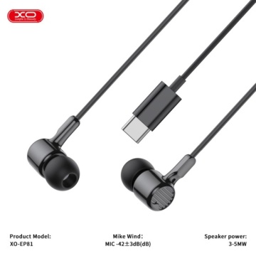 XO EP81 - Casti cu Fir, In Ear, USB-C, 1.2m cablu, Digital, Negru - Img 2