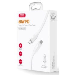 XO NB-Q233B - Cablu Date si Incarcare, USB-C, PD60W, QC3.0, 1m, Alb - Img 1