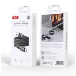 XO NB-Q267 - Cablu Date si Incarcare, USB-C, PD60W, QC3.0, unTwist, Megnetic, 1m, Negru - Img 1