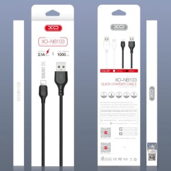 XO NB103 - Cablu Date si Incarcare, USB-A la Lightning, 2.1A, Fast Charging, 2m, Alb - Img 1