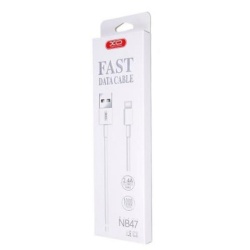 XO NB47 - Cablu Date si Incarcare, USB la MicroUSB, 2.4A, 1m, Alb - Img 1
