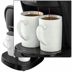 Aparat de facut cafea 450W, Floria ZLN9298, 250ml, filtru nailon, 2 cesti, alb - Img 5