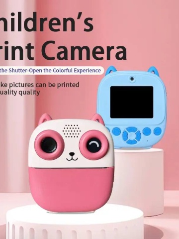 Aparat foto copii cu functie de printare, Pinokio, Rezolutie 24Mpx 1080P, Display LCD Color 2.4", Rola hartie inclusa, Roz pal - Img 3