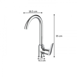 Baterie chiuveta Z-INOX, cartus ceramic, otel inoxidabil, finisaj cromat, ZLN8184, argintiu - Img 2