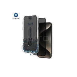 Folie protectie Privacy LITO iPhone 14 Plus / iPhone 13 Pro Max, sticla securizata, Glass Box, D+ Tools, BLACK - Img 2