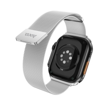 Hoco AS101 - Curea iWatch, Compatibil cu 42/44/45/49mm, Milanese, Metall, Argintiu - Img 4