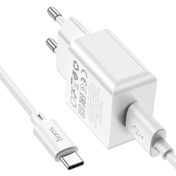 Hoco C106A - Incarcator Retea + Cablu USB-C, 10.5W, 2.1A, 1xUSB-A-A, QC 3.0, Alb - Img 3