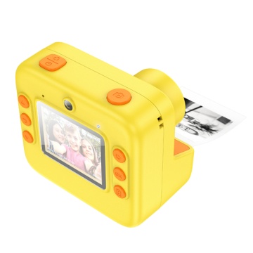 Hoco DV200 - Camera Foto/Video, cu imprimanta, pentru copii, Instant Print, 48MP, baterie incorporata, Multilanguage, Galben - Img 2