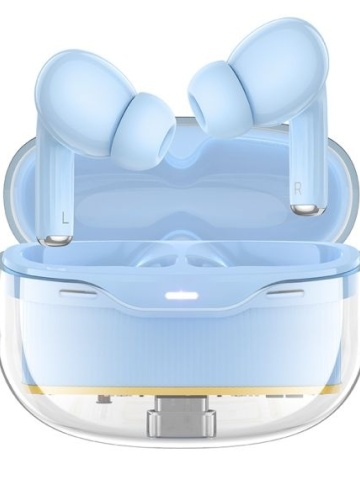 Hoco EW54 - Casti Wireless, Ear Buds, Bluetooth 5.3, Baterie 300mAh, Rayo, Albastru - Img 4