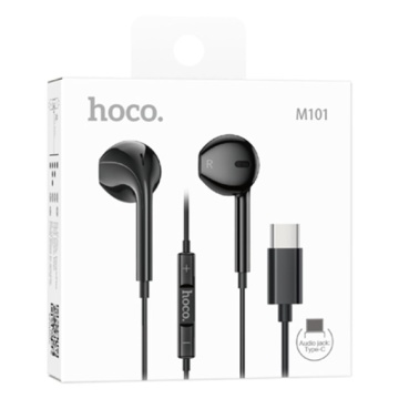 Hoco M101 - Casti cu Fir, In Ear, USB-C, 1.2m, Mic & Volume Key, HiFi, Negru - Img 1