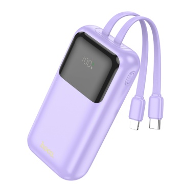Hoco Q25 - Baterie Externa, PowerBank, cu mini-cabluri USB-C / Lightning x 20W, 5V, 2A, 10000mAh, Display LED, Graceful, Violet - Img 2
