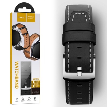 Hoco WH10 - Curea eco-leather, 20 mm, pentru ceasuri, GT Original Series, Negru - Img 1