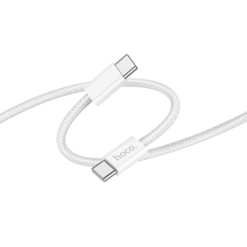 Hoco X105 - Cablu Date si Incarcare, Type-C, PD60W, QC3.0, 3A, Braided, 1m, Alb - Img 2