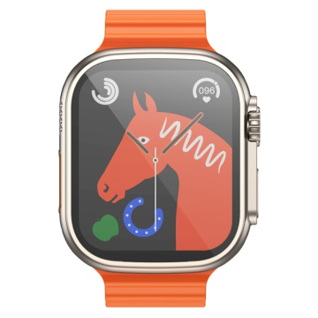 Hoco Y12 Ultra - SmartWatch, 1.96 inches, Ruiyu 8762DT, 128MB, Dual BT, Auriu Titanium - Img 3