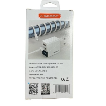 Incarcator USB-A TIP C, 2 Porturi, 5.1A-20W, Compatibil Huawei, Samsung, Alb - Img 4