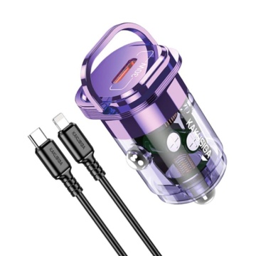 Kaku KSC-1190 - Incarcator Auto + Cablu Type-C, 1m, PD30W, 1xType-C, Violet - Img 4