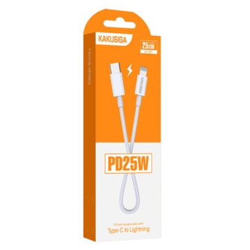 Kaku KSC-653 - Cablu Date si Incarcare, Type-C la Lightning, PD25W, QC3.0, 25cm, Alb - Img 1