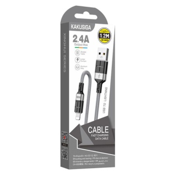 Kaku KSC-696 - Cablu Date si Incarcare, USB la Lightning, 18W, 2.4A, 1.2m, Gri - Img 1