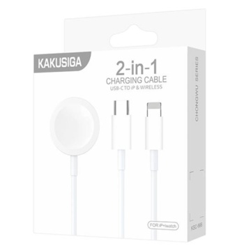 Kaku KSC-966 - Incarcator Wireless, 5V, Qi Charging, Dual Connector, USB-C / Lightning, Alb - Img 1