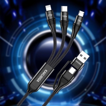 Kaku KSC-989 - Cablu Date si Incarcare, USB / Type-C la Lightning / MicroUSB / Type-C, PD100W, QC3.0, 1.2m, - Img 5