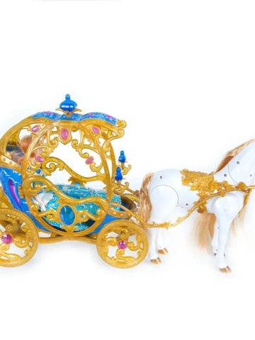 Ludini 247A - Papusa Barbie + Caleasca + Cal Zimbo FANTASY CARRIAGE, Set Premium, Sunete, Necesita baterii, Voluminos 33x17x60CM, 3+ Multicolor - Img 4
