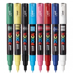 M1478 - Set marker UNI Posca 8 culori, pc-1m, varf rotund, 0.7mm, - Img 4