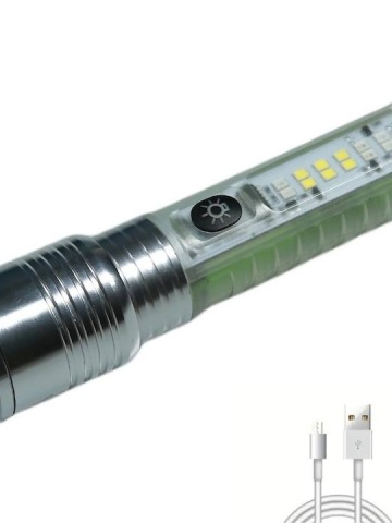 Mini lanterna Smartix Multifuncționala 5W LED, Incarcare USB-C, Indicator baterie, Rezistent ploaie, Verde - Img 5