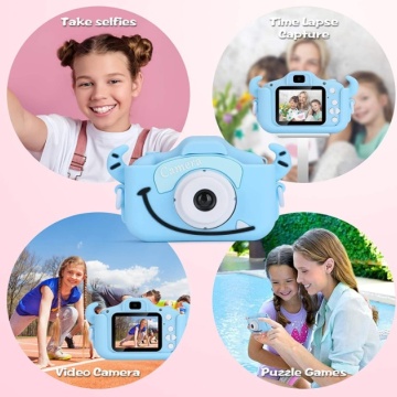 OEM KidsCam 2.0 - Camera Foto/Video copii 2 inch, HD dual lens, silicon albastru, - Img 7