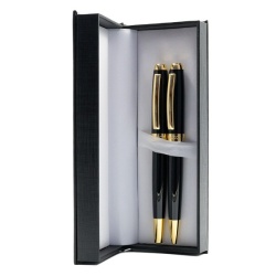 S1895 - Set cadou stilou + pix Cresco Symphony 850005 SY-03, corp metalic negru clips auriu, - Img 1
