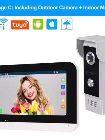 Video interfon HP 1080P, Monitorizare LCD 7", Negru-Gri - Img 1