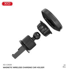 XO CX025 – Suport auto cu incarcare wireless 15W magnetic pentru ventilatie MultiAngle PullClip - Img 4