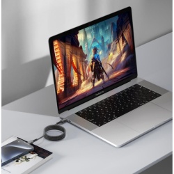 XO NB-Q267 - Cablu Date si Incarcare, USB-C, PD60W, QC3.0, unTwist, Megnetic, 1m, Negru - Img 2