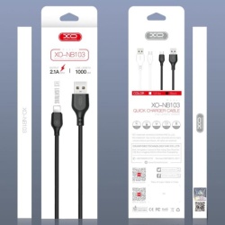 XO NB103 - Cablu Date si Incarcare, USB la Lightning, 2.1A, Fast Charging, 2m, Negru - Img 2