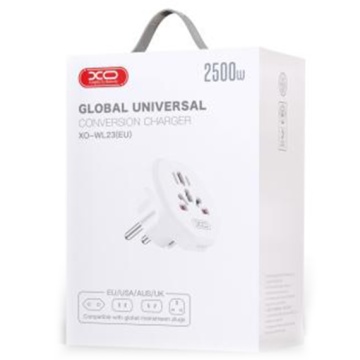 XO WL23 - Adaptor de priza, Universal, EU la multiple Standarde, Alb - Img 1